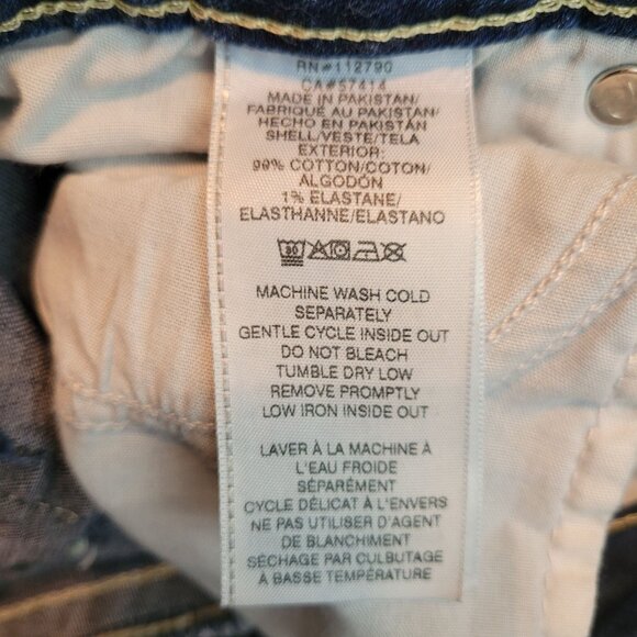 True Religion Jeans Womens 32 Jennie Curvy Mid Rise Skinny Button Flap Dark Wash - Picture 5 of 11